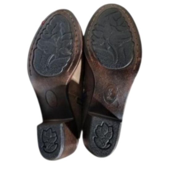 b.o.c Born Distress Leather Cognac Ankle Boot Brown Gray Western Women 8 Faywood - Picture 5 of 9